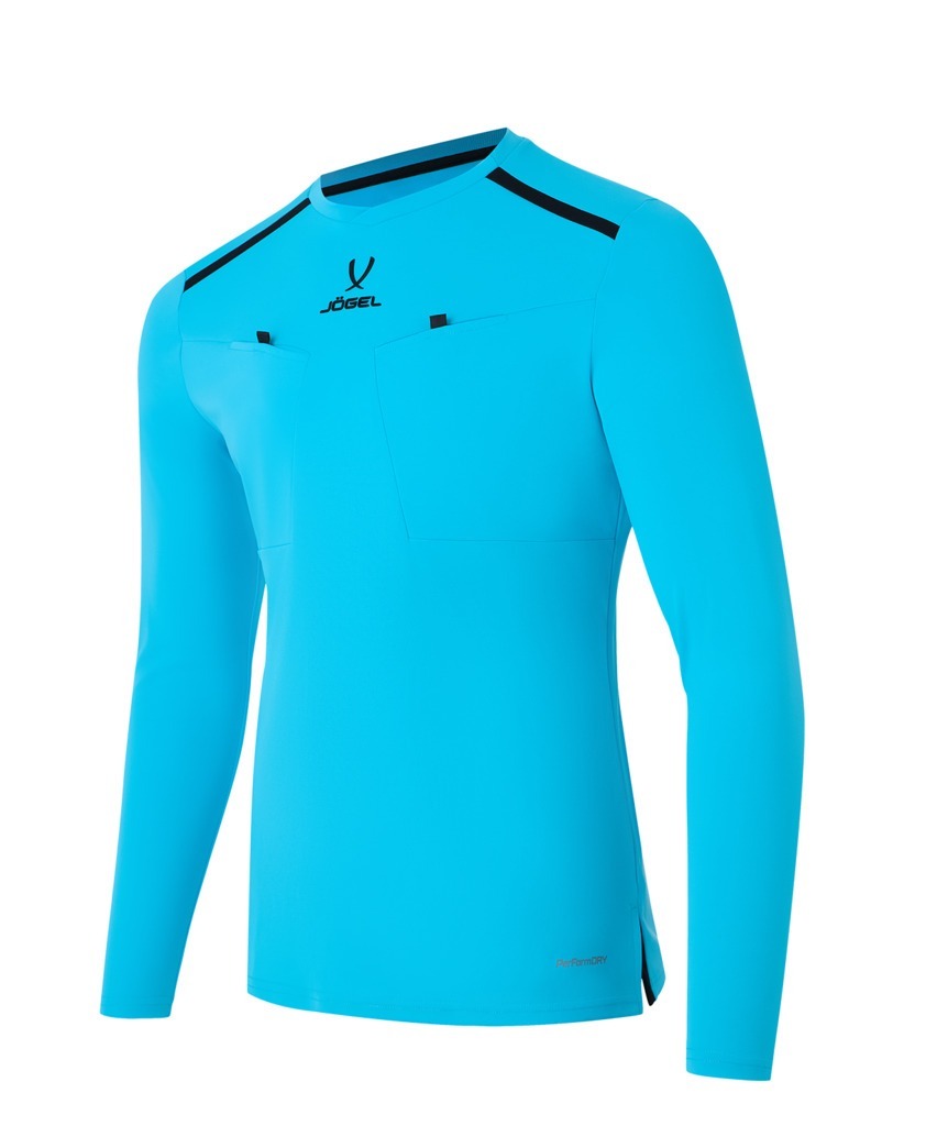 Фото Футболка судейская с длинным рукавом JÖGEL DIVISION PerFormDRY Referee LS Tee, голубой (2123304) - интернет-магазин МегаТерем в Москве