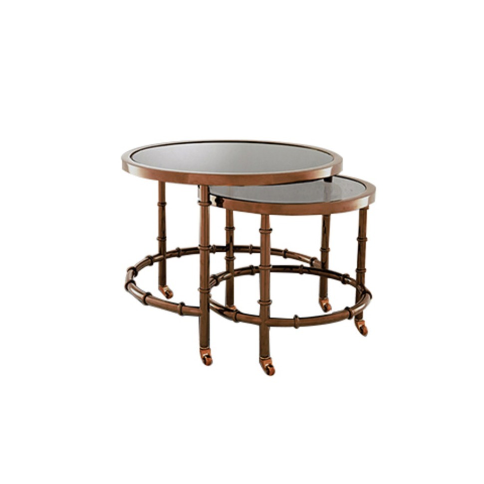 Фото Стол приставной Z0172/Z0172A/CM#30A, 55, стекло, нержавеющая сталь, matte honey, ROOMERS FURNITURE - интернет-магазин МегаТерем в Москве