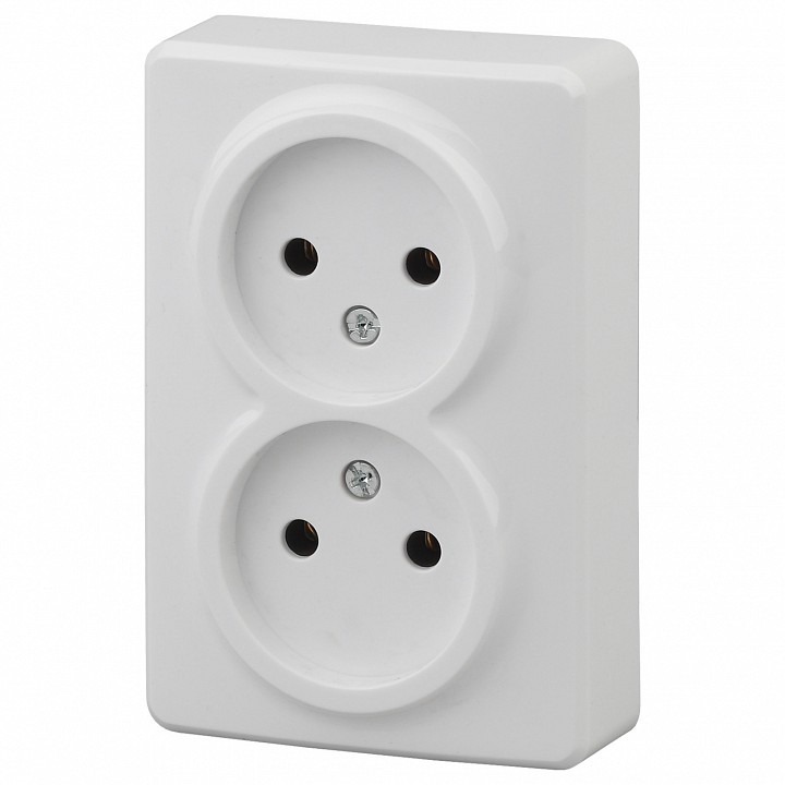 Фото Розетка двойная без заземления Эра Эра Эксперт 11-2202-01 ER_B0020682 - интернет-магазин МегаТерем в Москве
