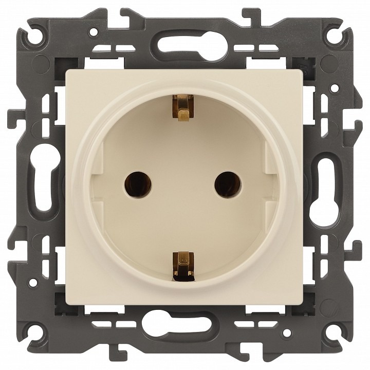Фото Розетка с заземлением, без рамки Эра Эра Elegance 14-2101-02 ER_B0034265 - интернет-магазин МегаТерем в Москве