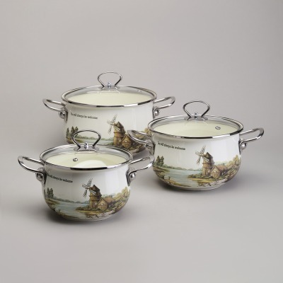 Набор кастрюль эмалированны...