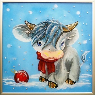 Картина Бычок под снегом с ...