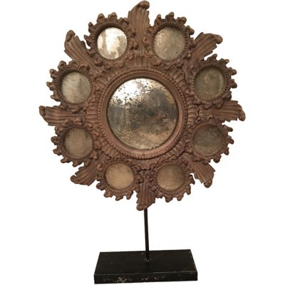 Зеркало MM-41, массив дерева, металл, OLD GARDEN WOOD & ANTIC BLACK STAND, ROOMERS FURNITURE