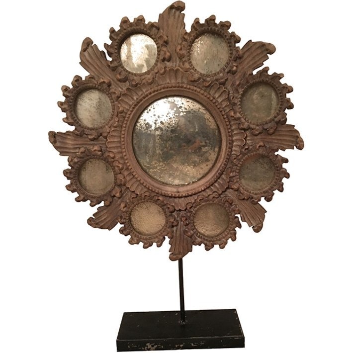 Фото Зеркало MM-41, массив дерева, металл, OLD GARDEN WOOD &amp; ANTIC BLACK STAND, ROOMERS FURNITURE - интернет-магазин МегаТерем в Москве