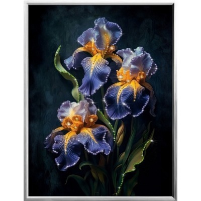 Картина Букет Ирисов с кристаллами Swarovski (3060)