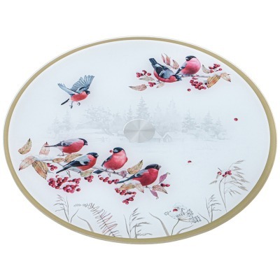 Тортовница вращающаяся "снегири" 32*2,5 см Agness (357-259)