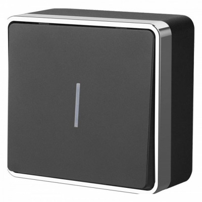 Выключатель одноклавишный с подсветкой Werkel Gallant (черный/хром) W5010135 WRK_a050979