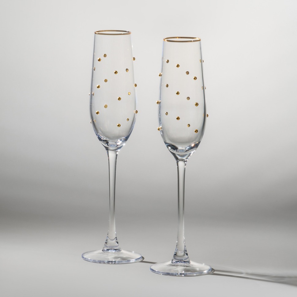 Фото Набор бокалов для шампанского goldy из 2 шт. 180 мл Lefard (685-110) - интернет-магазин МегаТерем в Москве