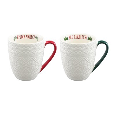 Набор из двух кружек winter embroidery из коллекции new year essential, 410 мл (79244)