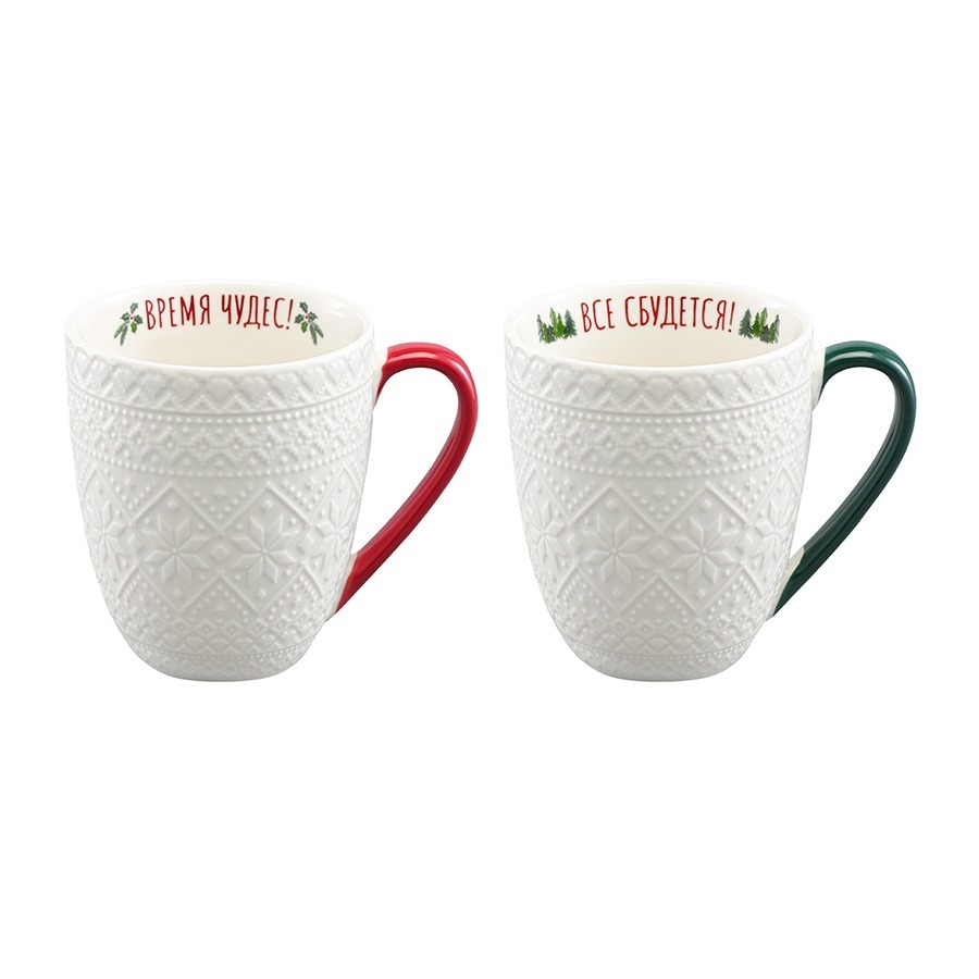 Фото Набор из двух кружек winter embroidery из коллекции new year essential, 410 мл (79244) - интернет-магазин МегаТерем в Москве