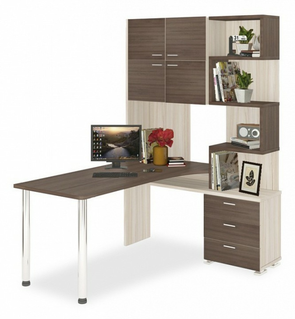 Фото Стол компьютерный Домино СР-500М/160 MER_SR-500M-160-KSHSH-CH-PRAV - интернет-магазин МегаТерем в Москве