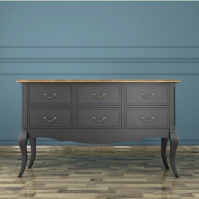 Консоль Leontina Black 6 ящ...