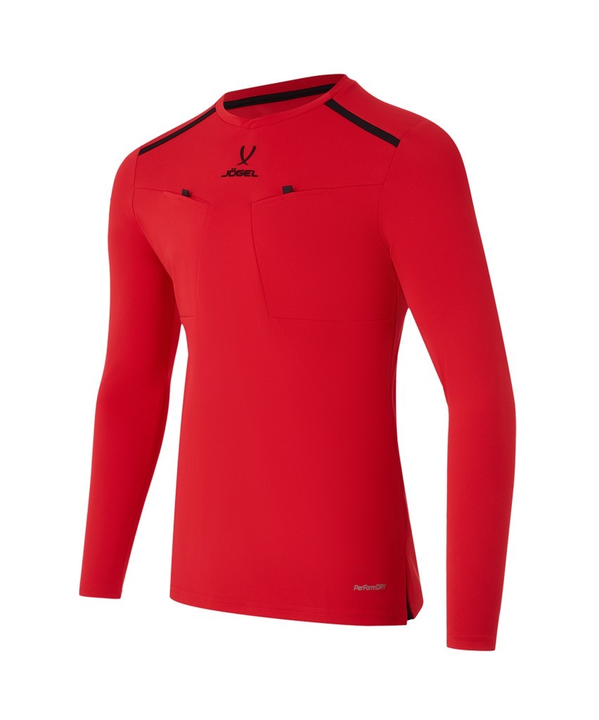 Фото Футболка судейская с длинным рукавом JÖGEL DIVISION PerFormDRY Referee LS Tee, красный (2123310) - интернет-магазин МегаТерем в Москве