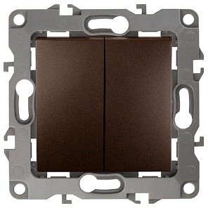 Фото Выключатель двухклавишный без рамки Эра Эра 12 12-1004-13 ER_B0019312 - интернет-магазин МегаТерем в Москве