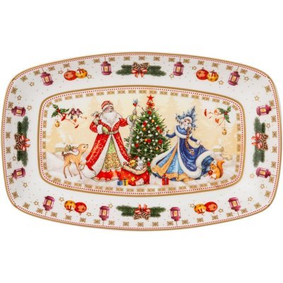 Блюдо lefard "дед мороз и снегурочка" прямоуг. 25*16*3 см (85-1729) 