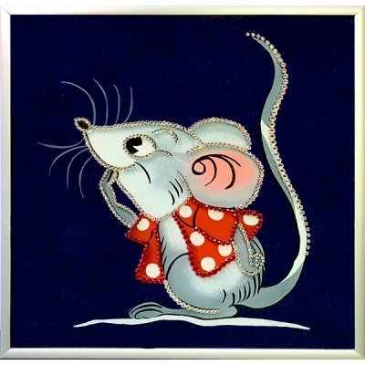 Картина Мышонок 2020 с кристаллами Swarovski (2293)