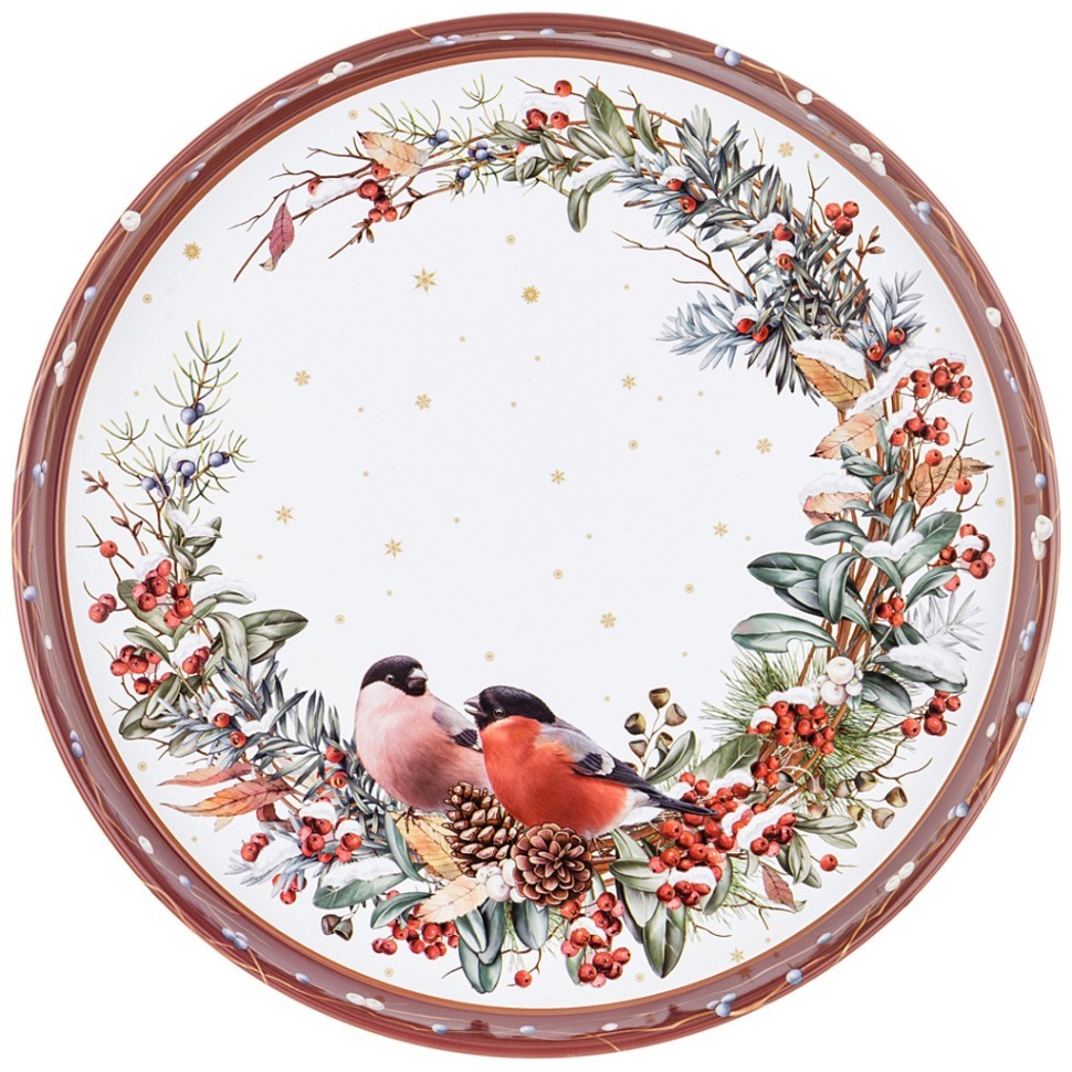 Фото Поднос сервировочный agness коллекция снегири красный 33*2,1 см (898-237)  - интернет-магазин МегаТерем в Москве