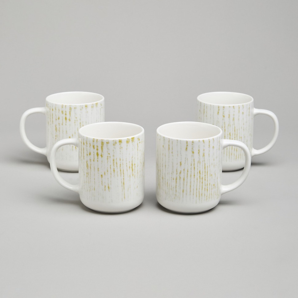 Фото Набор кружек bronco daily 4 шт. 350 мл горчичный (576-1007)  - интернет-магазин МегаТерем в Москве