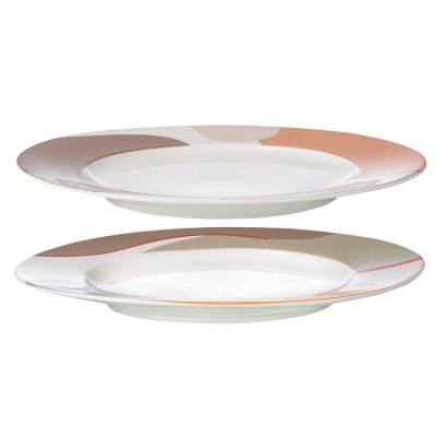 Набор из двух тарелок бежевого цвета с авторским принтом из коллекции freak fruit, 27см (73585)