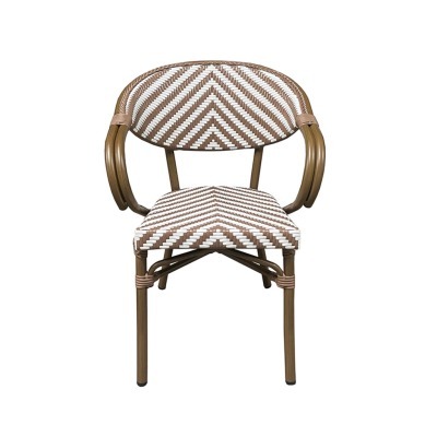 Полукресло E6014-W104/L.BROWN, металл, искусственный ротанг, Natural brown / light brown / white, ROOMERS FURNITURE