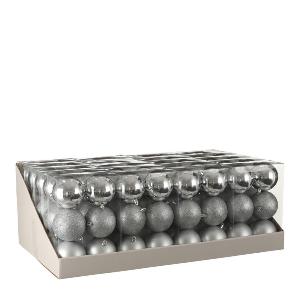 Фото Декор н-р шаров серебро o 8см  6шт. 1064764 (84042)  - интернет-магазин МегаТерем в Москве