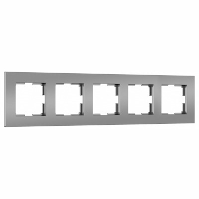Рамка на 5 постов Werkel Slab серебро софт W0052965 WRK_a067789