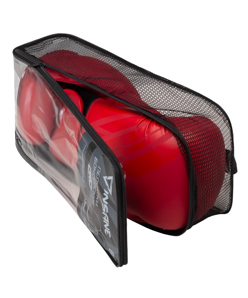 Фото Перчатки боксерские INSANE ORO, ПУ, красный, 12 oz (2108353) - интернет-магазин МегаТерем в Москве