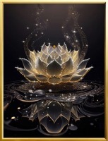 Картина Золотой Лотос с кристаллами Swarovski (3057)