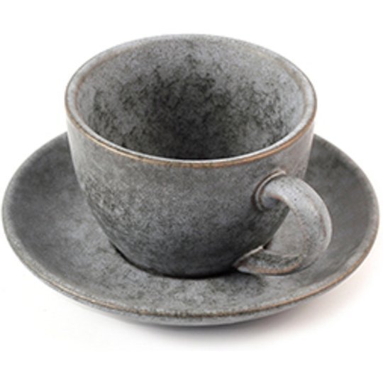 Фото Блюдце E608-C-04105/C, 14.5 см, каменная керамика, grey, ROOMERS TABLEWARE - интернет-магазин МегаТерем в Москве