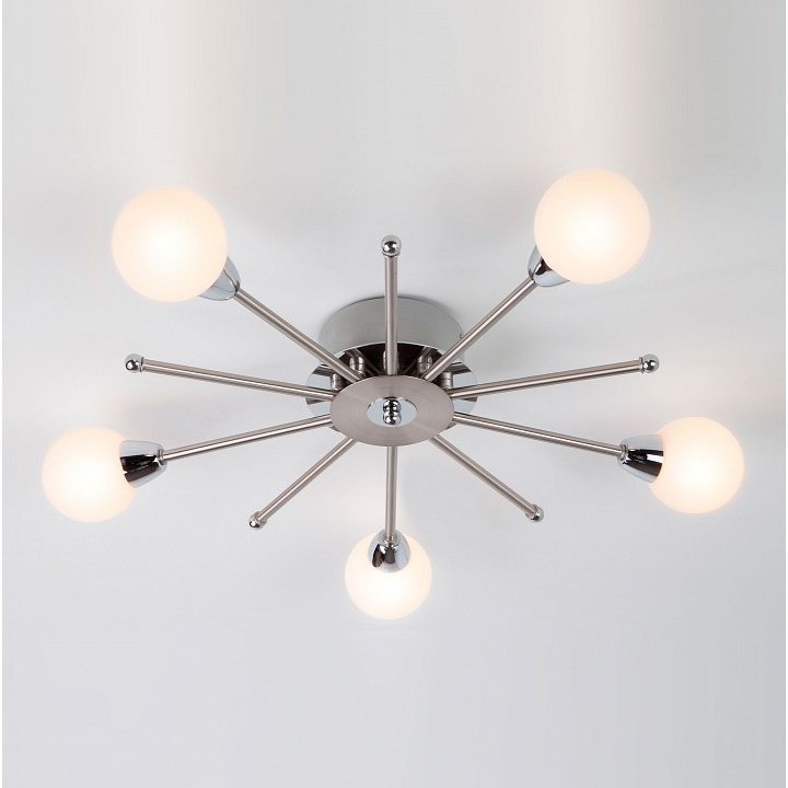 Фото Потолочная люстра Eurosvet Delia 70066/5 хром - интернет-магазин МегаТерем в Москве