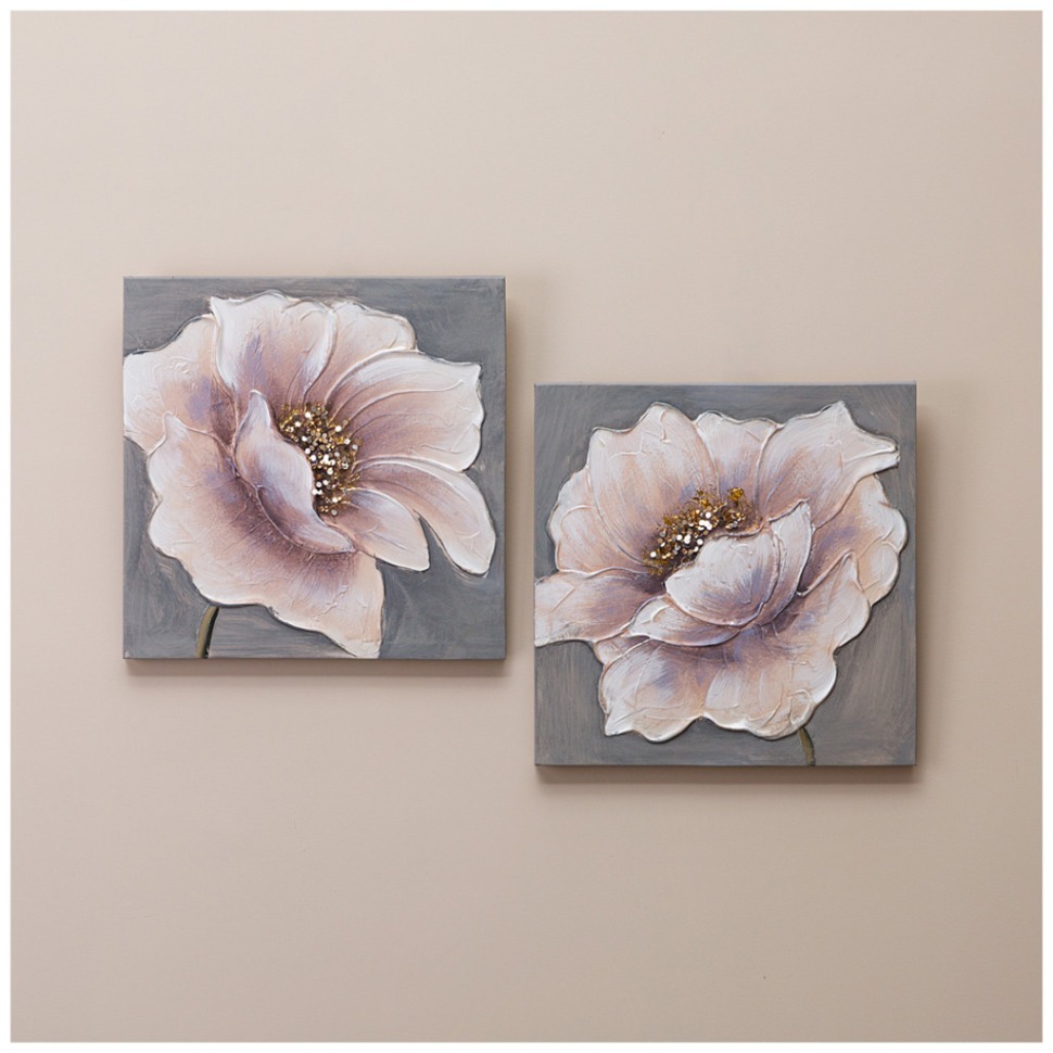 Фото Комплект из 2-х картин нежность 40х40х2,5 см (каждая) Bronco (534-218) - интернет-магазин МегаТерем в Москве