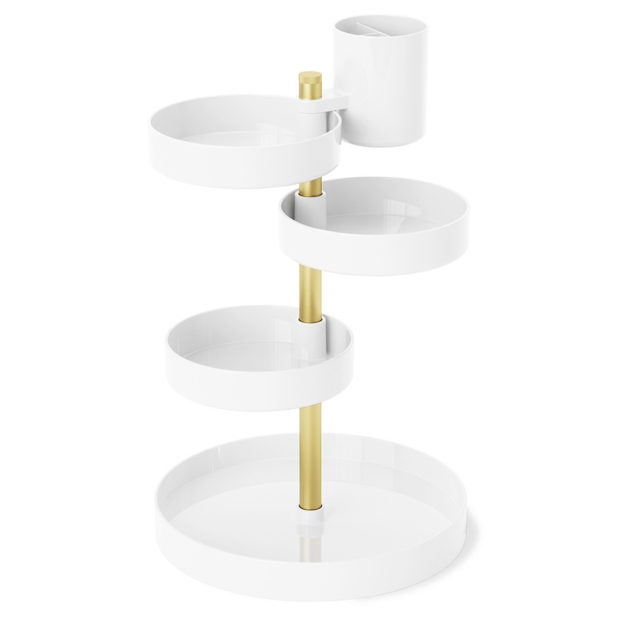 Фото Органайзер настольный pirouette, белый/латунь (75224) - интернет-магазин МегаТерем в Москве
