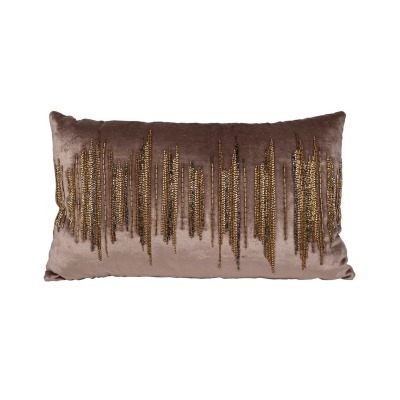 Подушка с бисером Линии беж...