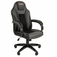 Кресло компьютерное BRABIX Tanto GM-171 TW/экокожа черное/серое 532574 7083502 532574 (94602)