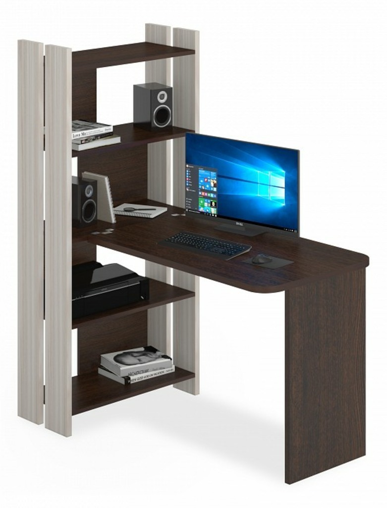 Фото Стол компьютерный Домино Lite СТЛ-ОВ+С100Р MER_STL-OV-S100RPryam_bez_tumby_KV - интернет-магазин МегаТерем в Москве