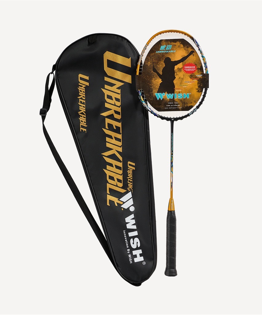Фото БЕЗ УПАКОВКИ Ракетка для бадминтона WISH Unbreakable 1, золотой (2132760) - интернет-магазин МегаТерем в Москве