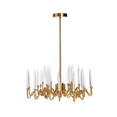 Люстра латунь/стекло прозр. d.80 h.43см (TT-00009498)