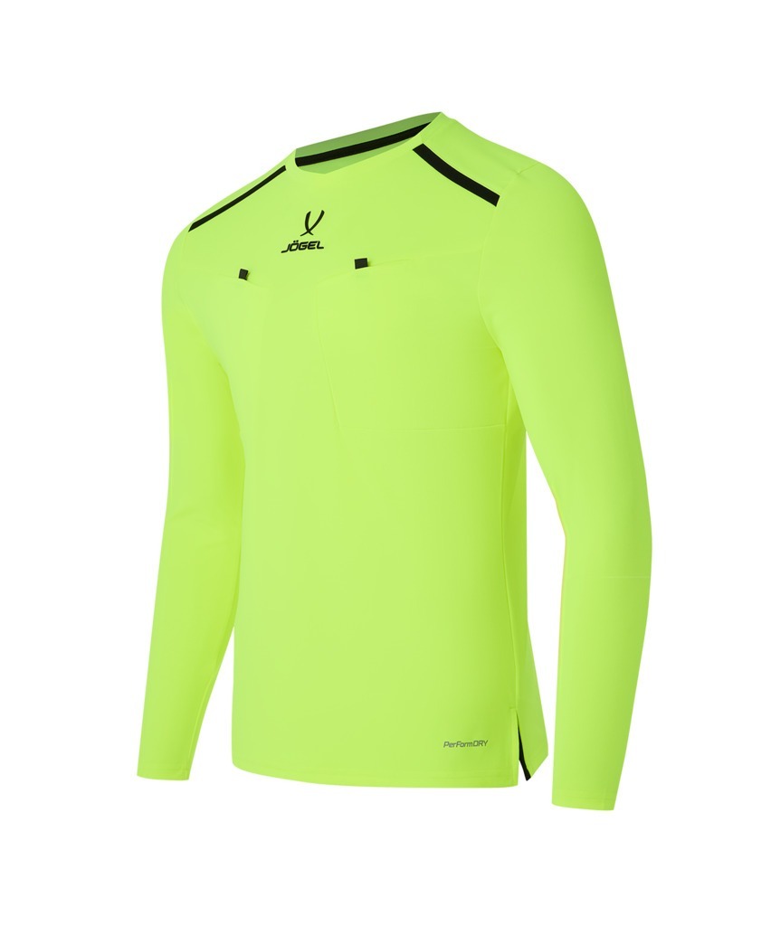 Фото Футболка судейская с длинным рукавом JÖGEL DIVISION PerFormDRY Referee LS Tee, желтый неон (2123316) - интернет-магазин МегаТерем в Москве