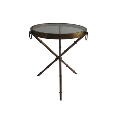 Стол приставной Z0189/CM#30A, 52, стекло, нержавеющая сталь, matte honey, ROOMERS FURNITURE