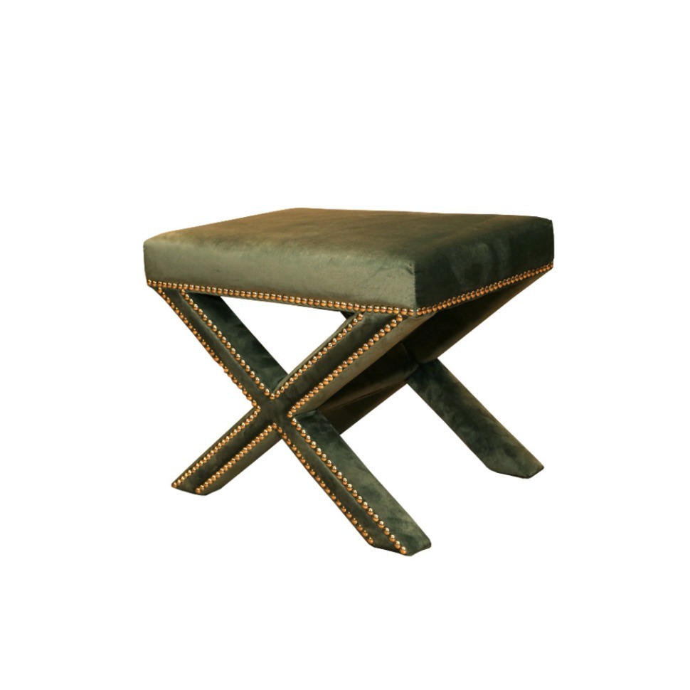 Фото Пуф Кларион S0161-ST/green AR108-41, Массив дерева, бархат, oliver green, ROOMERS FURNITURE - интернет-магазин МегаТерем в Москве