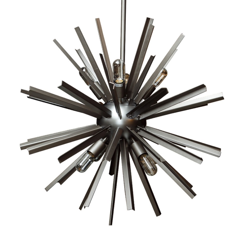 Фото Люстра KM0541P-8(blackGun), 82, стекло, металл, Matte/ black, ROOMERS FURNITURE - интернет-магазин МегаТерем в Москве