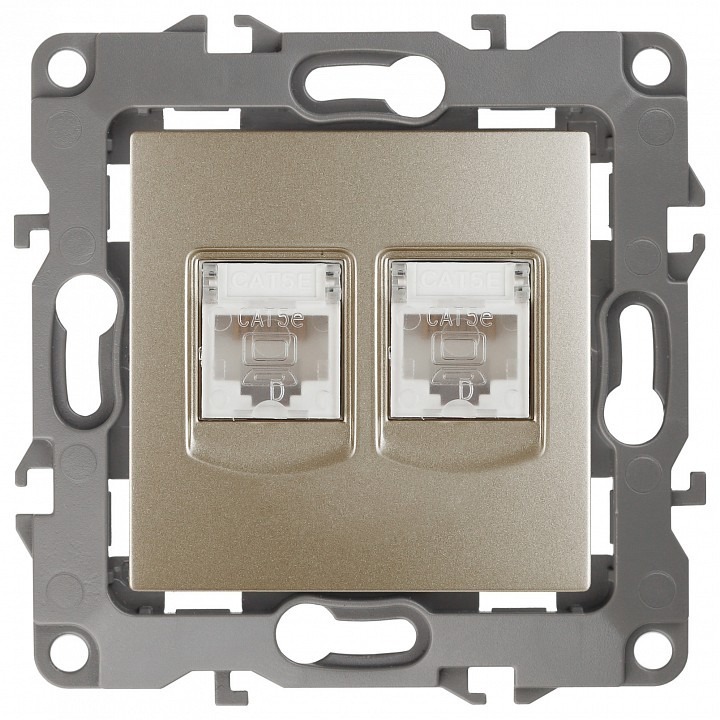 Фото Розетка двойная Ethernet RJ-45 без рамки Эра Эра 12 12-3108-04 ER_B0014732 - интернет-магазин МегаТерем в Москве