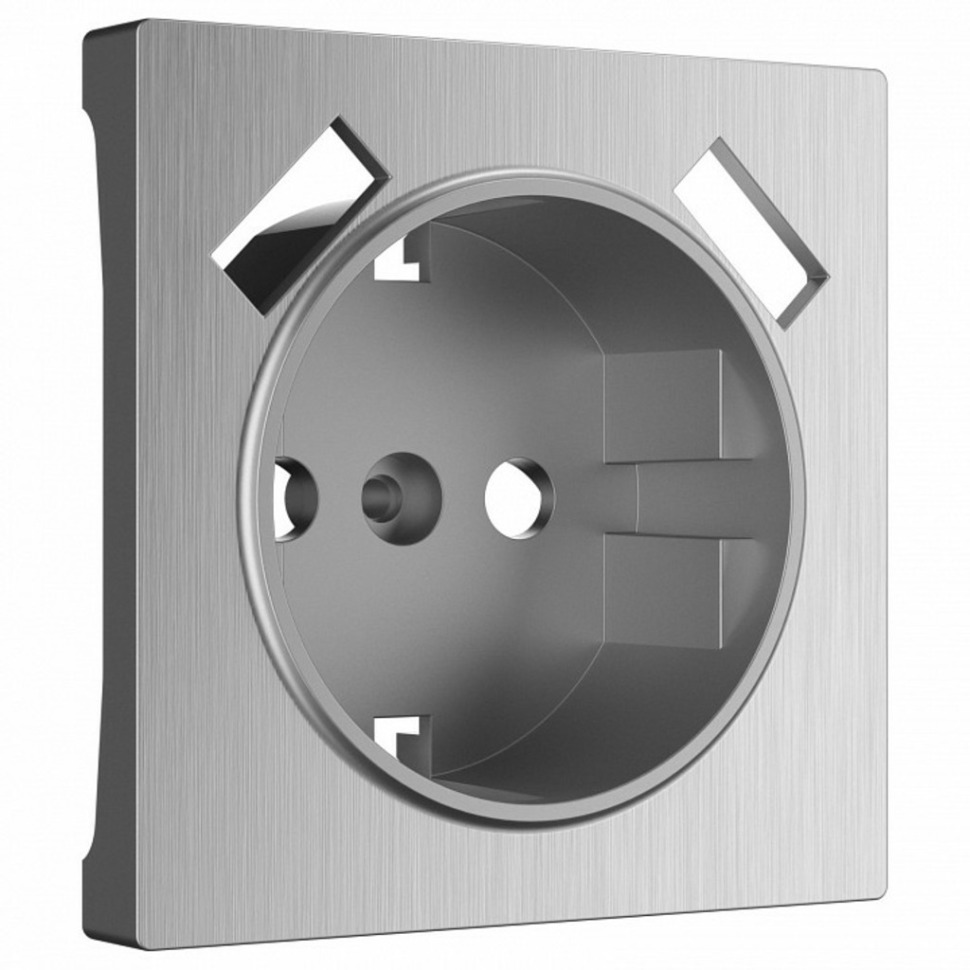 Фото Накладка для розетки Werkel серебряный рифленый W1179509 WRK_a051365 - интернет-магазин МегаТерем в Москве