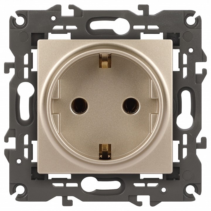 Фото Розетка с заземлением, без рамки Эра Эра Elegance 14-2101-04 ER_B0034268 - интернет-магазин МегаТерем в Москве