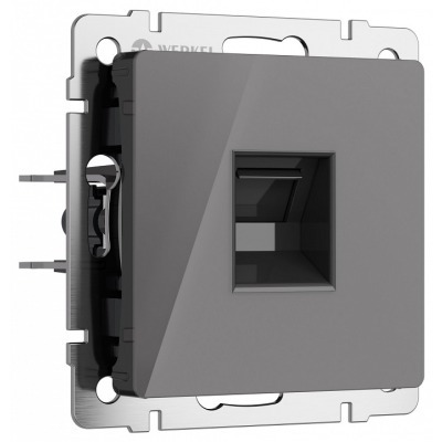 Розетка Ethernet RJ-45 без рамки Werkel графит акрил W1181044 WRK_a064095