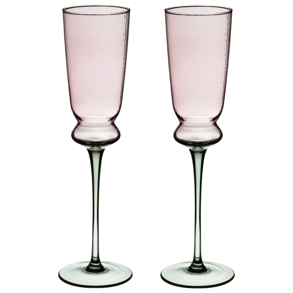 Фото Набор бокалов для шампанского twist &amp; shine green, 2 шт/210 мл Lefard (687-023) - интернет-магазин МегаТерем в Москве