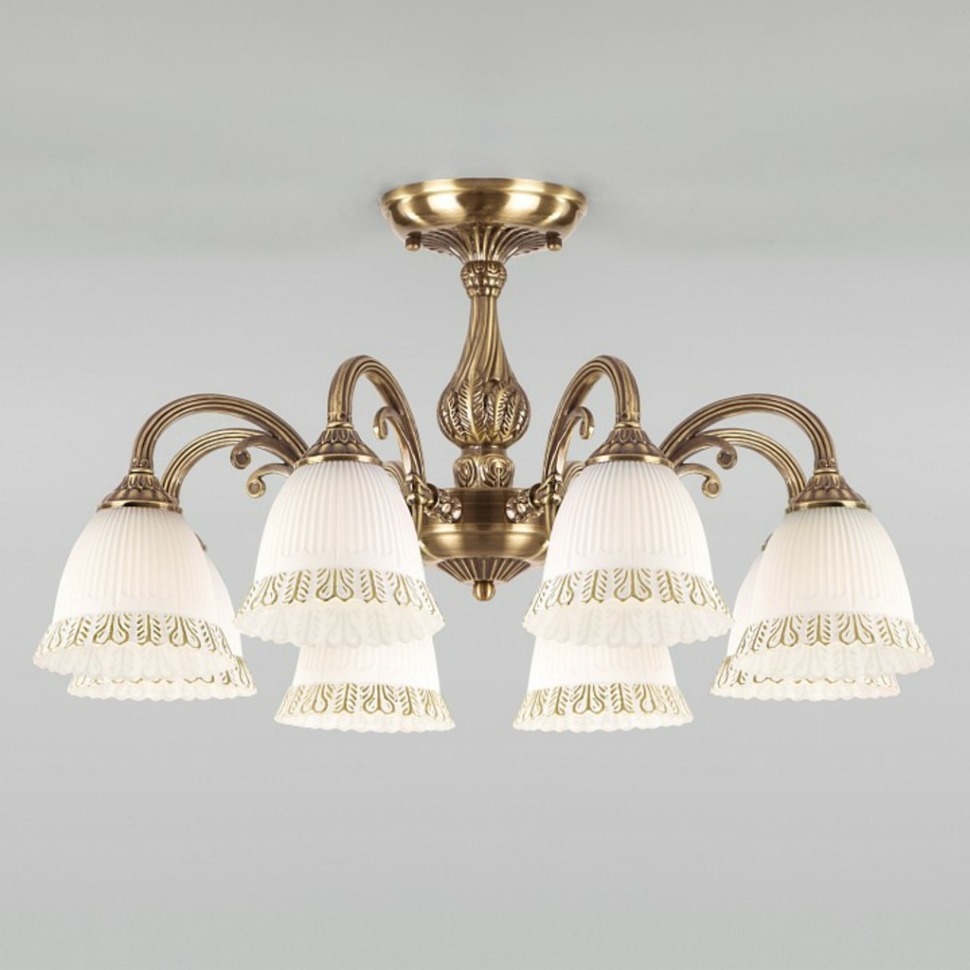 Фото Люстра на штанге Eurosvet Campina 60107/8 античная бронза EV_a045766 - интернет-магазин МегаТерем в Москве