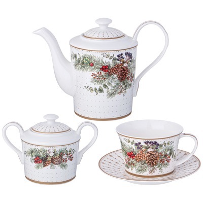 Чайный сервиз lefard "celebration" на 6 пер. 14 пр. 850/350/250 мл (760-813) 