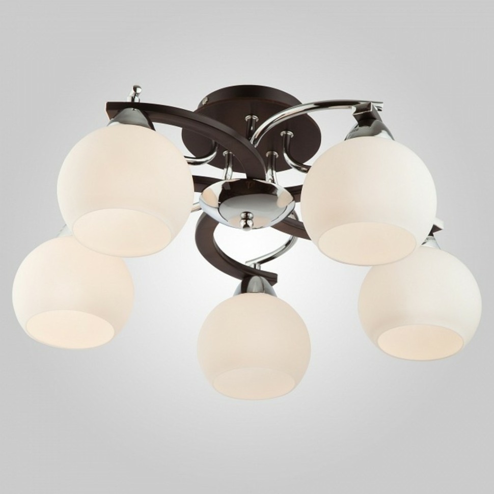 Фото Потолочная люстра Eurosvet Larion 9654/5 хром/венге EV_65865 - интернет-магазин МегаТерем в Москве