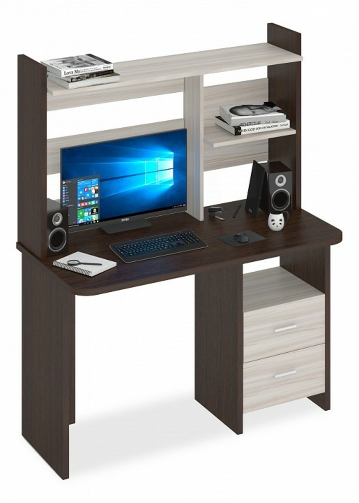 Фото Стол компьютерный Домино Lite СКЛ-Прям120Р+НКЛ-120 MER_SKL-Pryam120R_NKL-120_VK - интернет-магазин МегаТерем в Москве